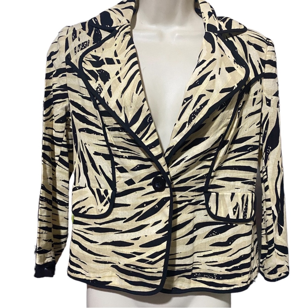 NWT Brandon Thomas Animal print leopard blazer jacket women size S